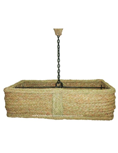 Lámpara rectangular de esparto natural