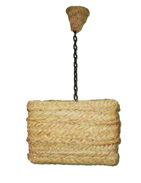 Lámpara cuadrada de esparto natural