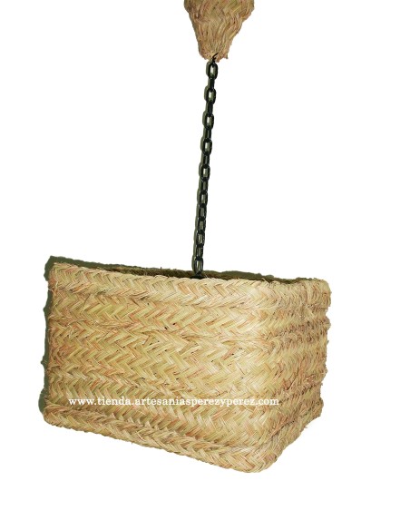 Lámpara cuadrada de esparto natural