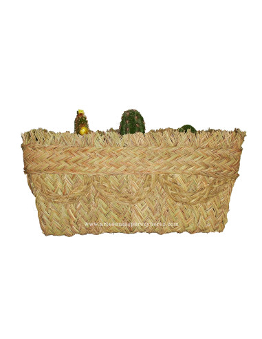 Macetero rectangular de esparto
