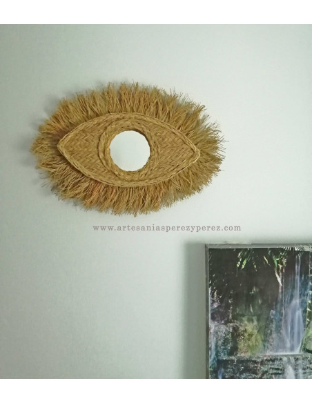 Miroir Eye of Horus en sparte naturel