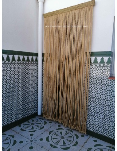 Natural sisal rope curtain and natural esparto ribbon