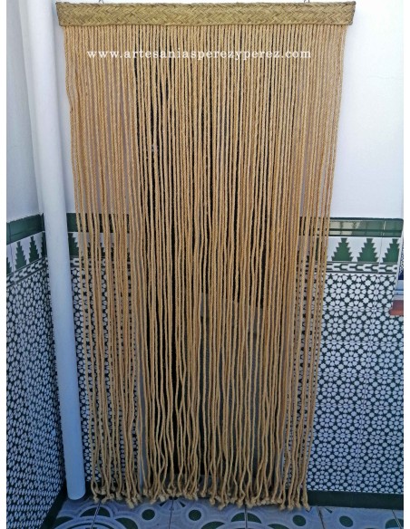 Cortina de corda de sisal natural e ripa em esparto natural
