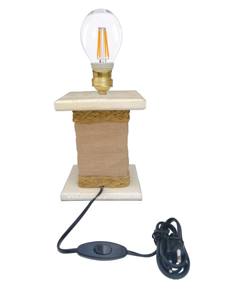 Lampe de chevet en sparto naturel et jute