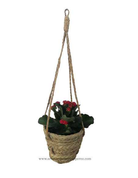 Macetero colgante en esparto natural