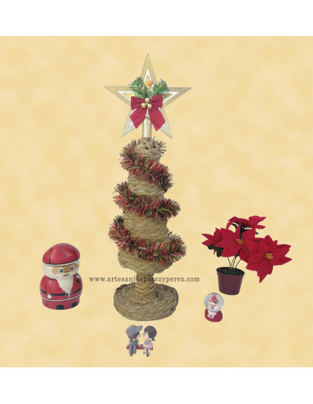 Árbol de navidad en esparto natural mini