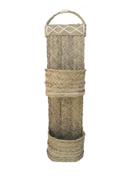Vaso circular vertical em esparto natural
