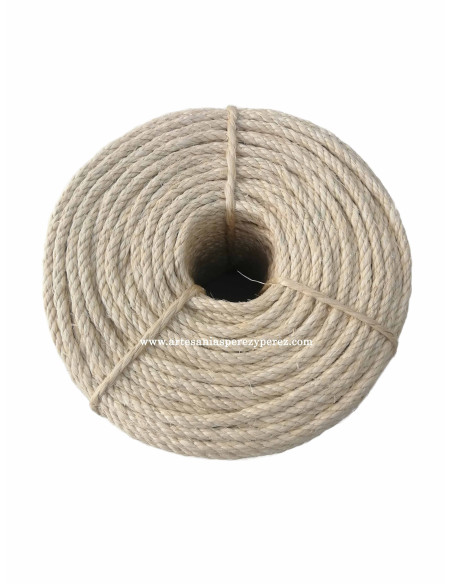 Rolo de corda de sisal natural 6mm 4 pontas