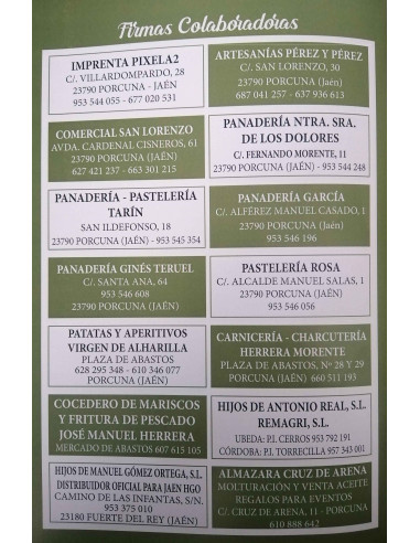 XV FOIRE À L'HUILEl D'OLIVE DE PORCUNA (JAÉN)