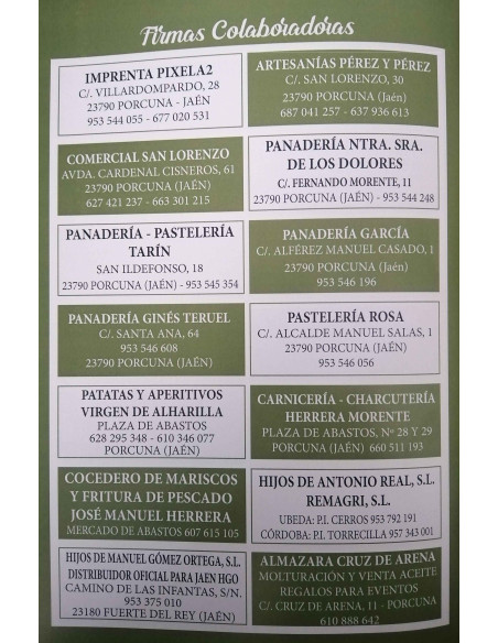 XV FOIRE À L'HUILEl D'OLIVE DE PORCUNA (JAÉN)
