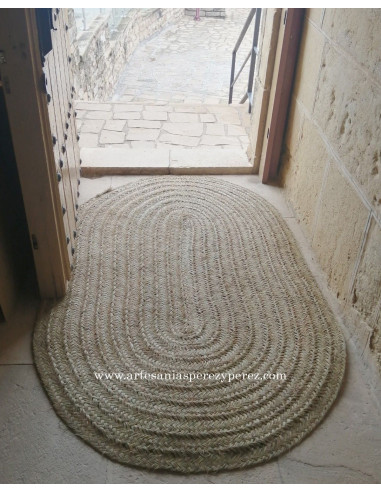 Tapis ovale en sparte naturel