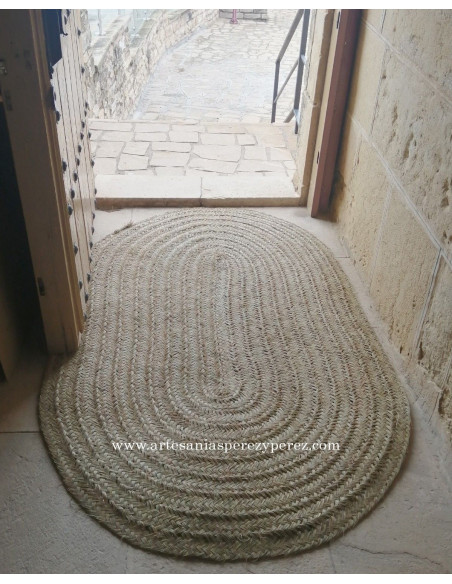 Tapis ovale en sparte naturel