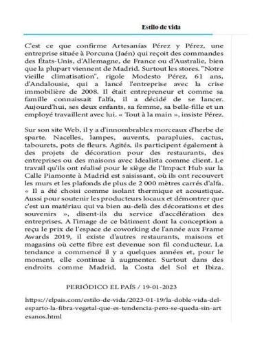 Interview réalisée dans "EL PAÍS" et publiée le 19-03-2023
