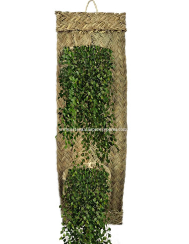 Planter with two pots on a natural esparto mat with handles