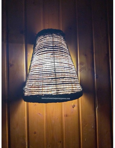 Natural sparto and raffia wall sconce without fringe with lampholder