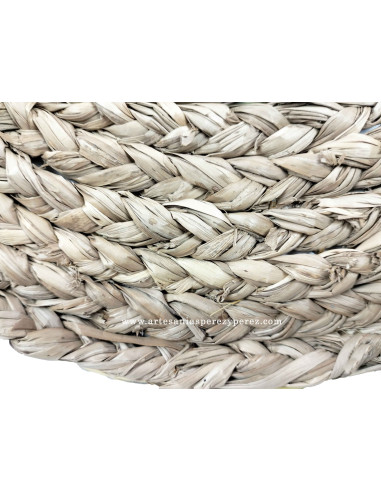 Espejo redondo de esparto y seagrass natural