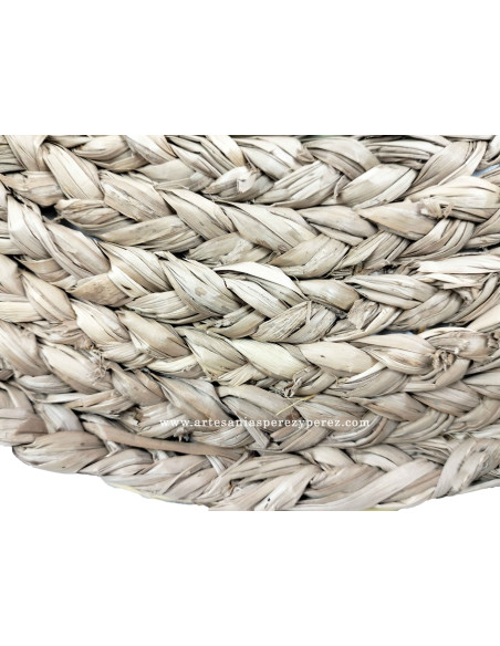 Miroir ronde en sparte et seagrass naturel