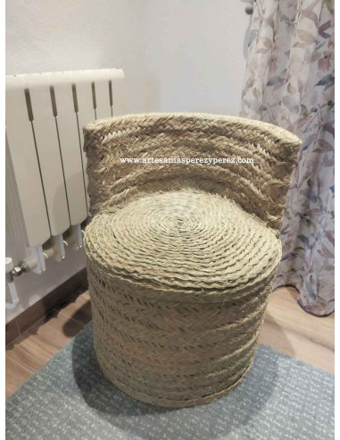 Round natural esparto armchair