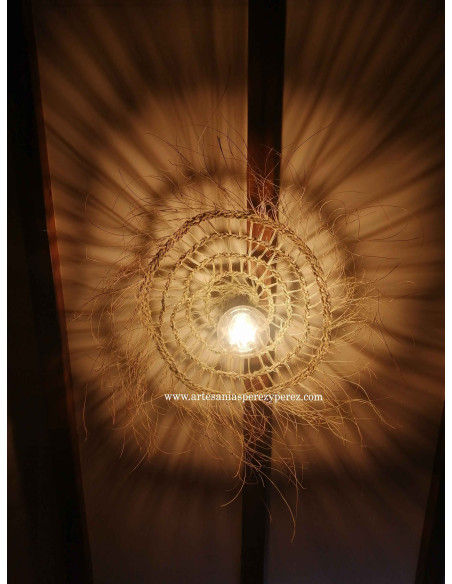 Esparto natural openwork lampshade Cosmos model