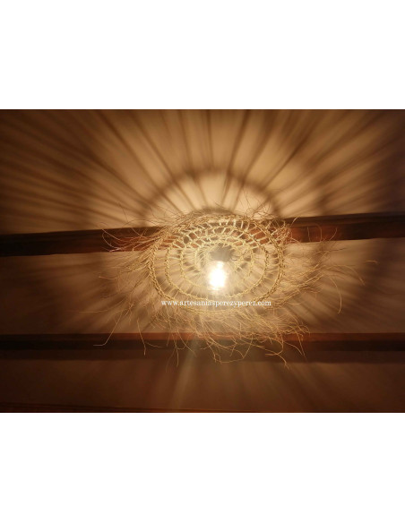 Esparto natural openwork lampshade Cosmos model
