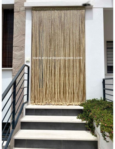 Natural sisal rope curtain and natural esparto ribbon