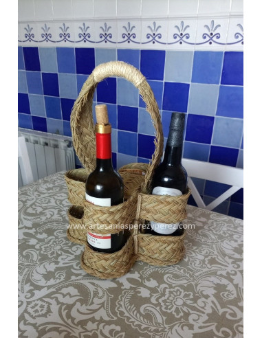 Natural esparto wine rack (4 bottles)