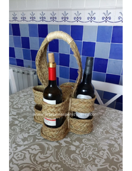 Natural esparto wine rack (4 bottles)