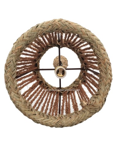 Lampe à suspension cône en sparte et fibre de coco naturel