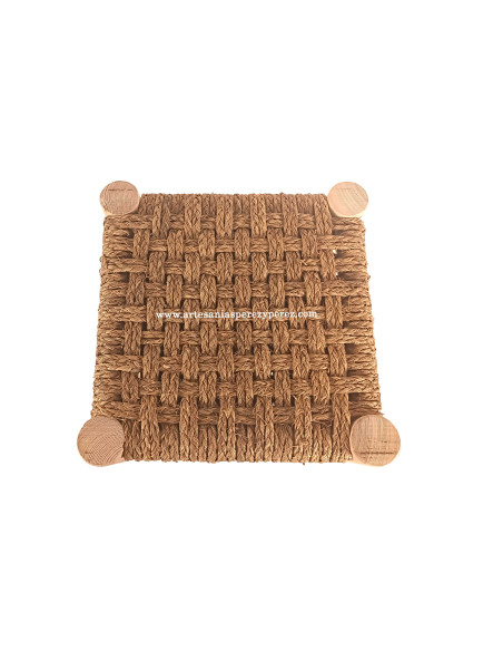 Tabouret avec assise en sparte naturel écrasé
