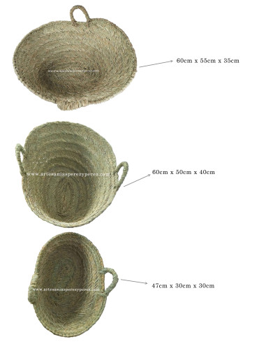 Cesta espuerta ovalada de esparto natural con dos asas 2