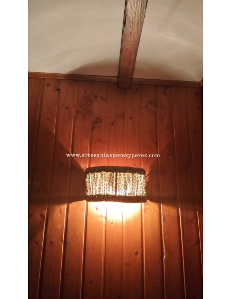 Applique murale en sparte naturel sur corde avec douille