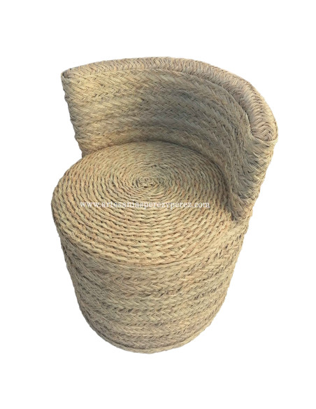Fauteuil rond en sparte naturel