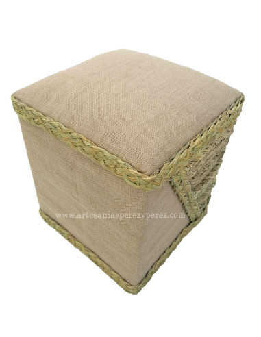 Pufe de design em juta e esparto natural