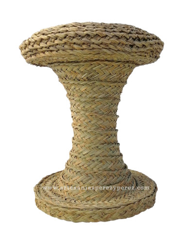 Tabouret champignon rond en sparte naturel