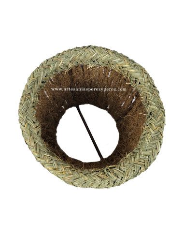 Vaso cônico com estrutura em esparto e coco natural