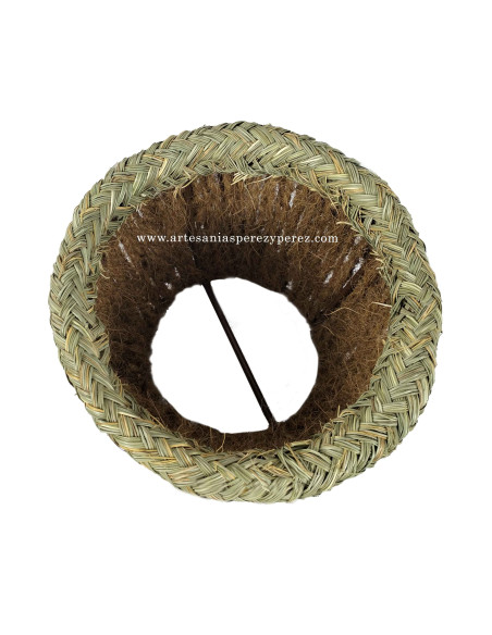 Vaso cônico com estrutura em esparto e coco natural