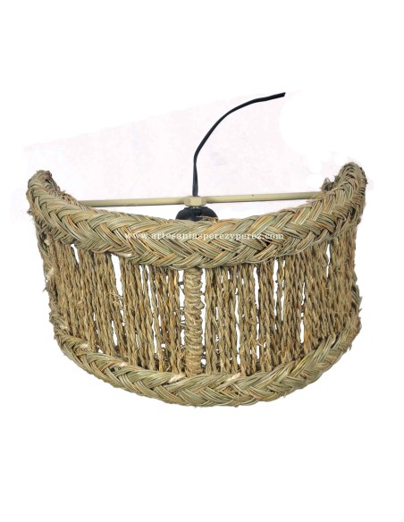 Applique murale en sparte naturel sur corde avec douille