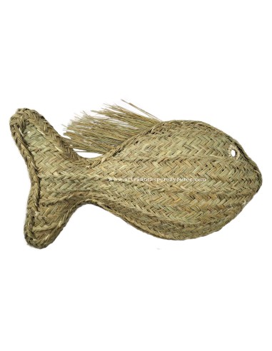 Fish wall light in natural sparto with/without socket