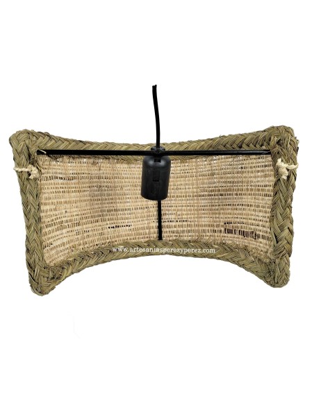 Applique murale en sparte et raphia naturel avec douille E-27