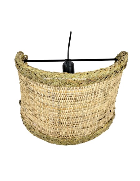 Candeeiro de parede com suporte de lâmpada em esparto e ráfia