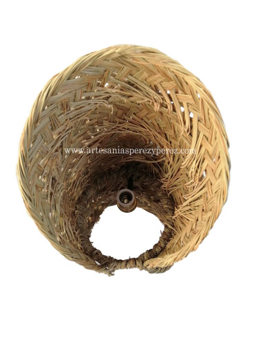 Aplique plegado de esparto natural con casquillo
