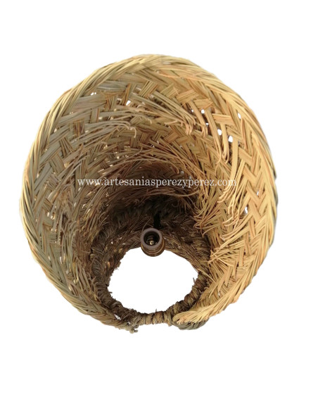 Aplique plegado de esparto natural con casquillo