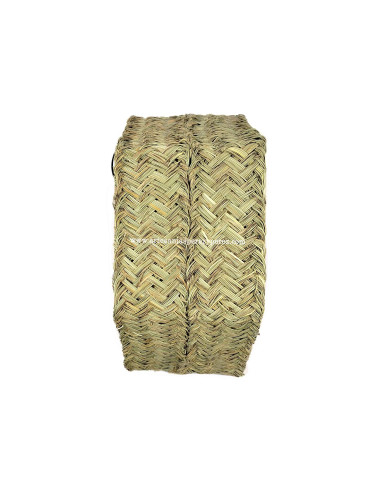Hexagonal wall sconce in natural esparto and raffia