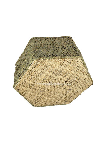 Candeeiro de parede hexagonal em esparto e ráfia natural 2