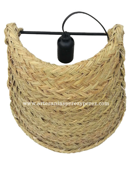 Aplique pantalla de esparto natural sin flecos