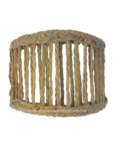 Wall sconce with openwork design of natural esparto
