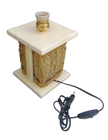 Bedside lamp in natural esparto
