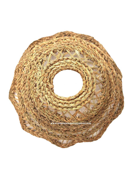 Open natural esparto lampshade