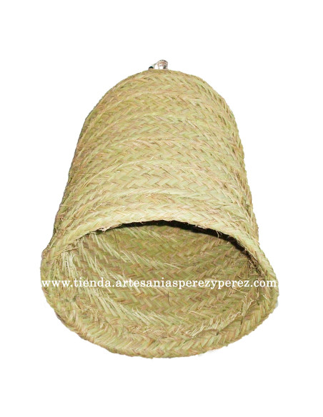 Abajur cilíndrico de esparto natural sem franjas
