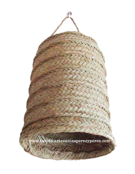 Cylindrical natural esparto lampshade without fringes